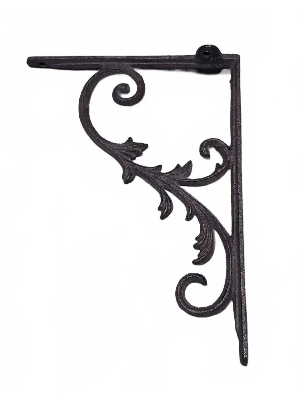 Lg Wrought Iron Shelf Bracket Leaf Pattern 10.5